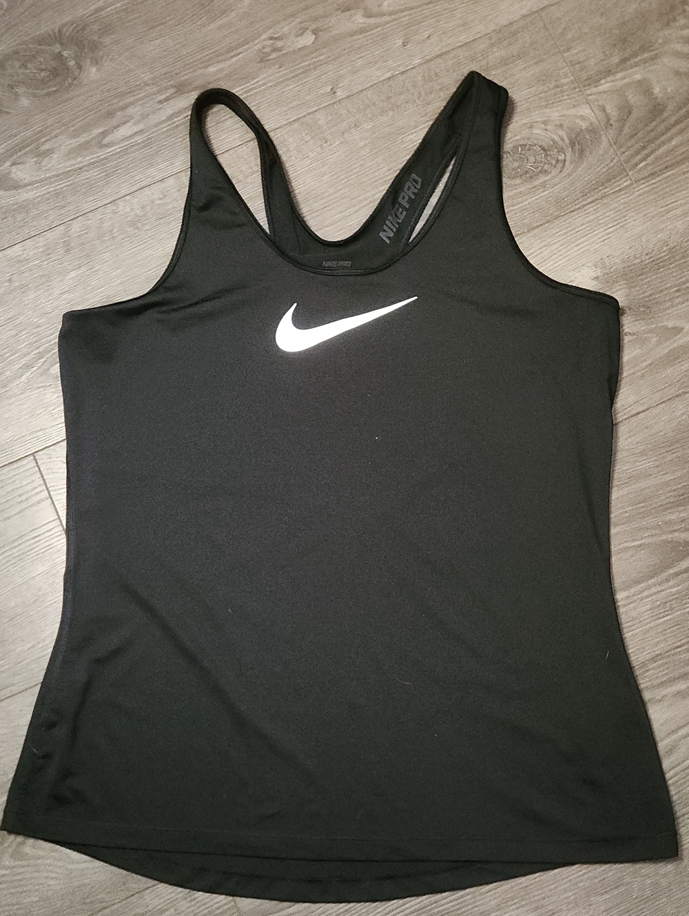 Nike Black Racerback Tank with White Swoosh